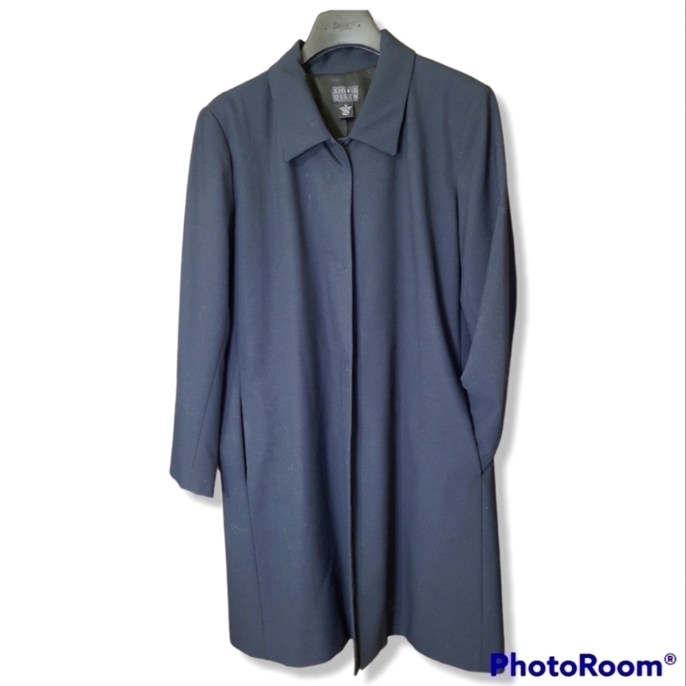Sigrid Olsen Blue Trench Coat